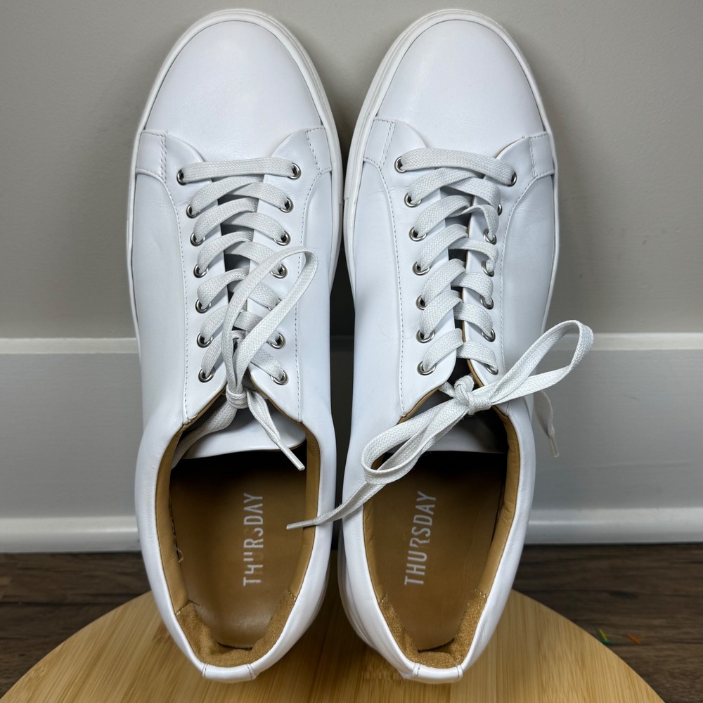 Thursday Boot Co Premier Low Top Sneakers Mens 14 White Leather Great Minimalist - Picture 6 of 9